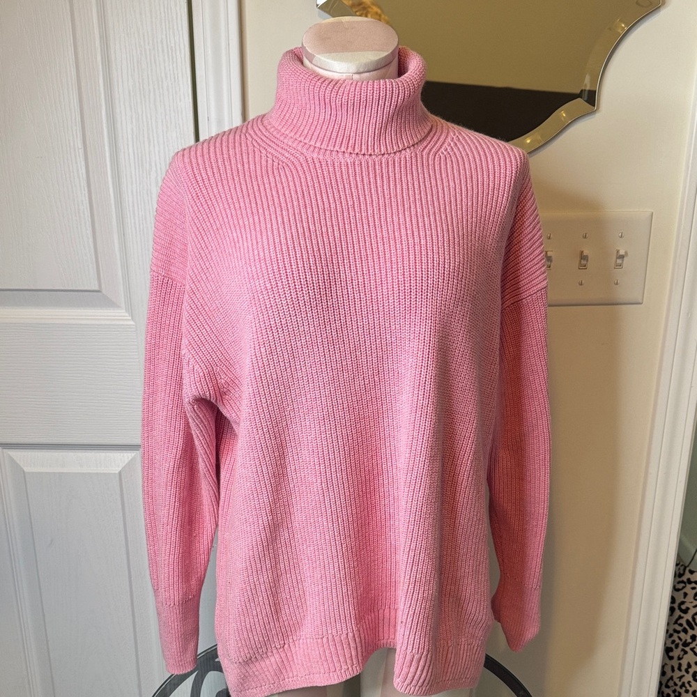 J. Crew Soft Pink Mock Neck Sweater